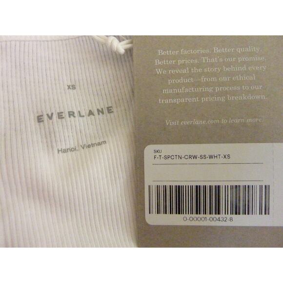 NWT Everlane Mico Rib White Top Tee Size XS - Picture 5 of 6